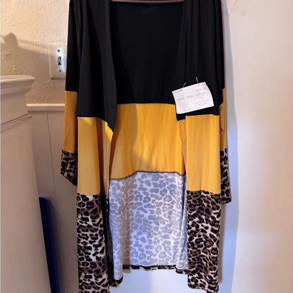 Colorblock Leopard Print Cardigan